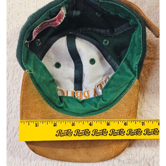 Starbucks Vintage 90s Suede n Wool Blend Rare Find Green n Beige hat. Seattle WA - Picture 5 of 15